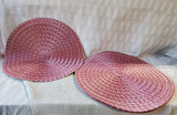Set of 4 Round Red Woven Placemats