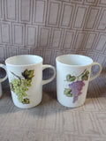 Set of 4 White Grapevine Mugs