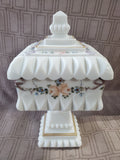 Westmoreland Milk Glass Pedestal Wedding Box Candy Dish