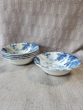 Set of 5 Bluebrook Blue White Soup Bowls