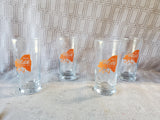 Set of 4 Clear Glass "Fresh Milk" Lacona, NY Tumblers