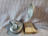 2 Piece Metal Seashell Decor Lot
