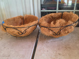 Two Hanging Wire Planters w/Liners-A