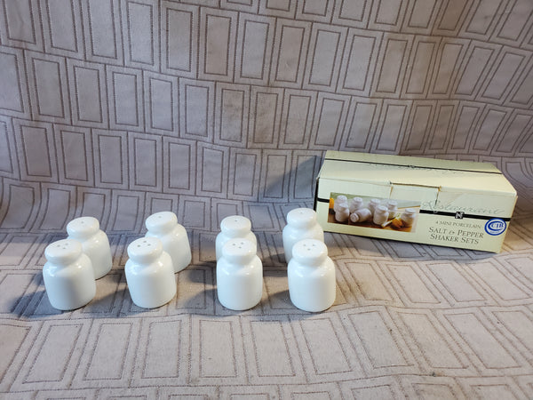 Set of 4 Mini Porcelain Salt and Pepper Shakers
