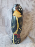 Wooden Kokeshi Doll with Black Kimono