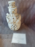 Lenox Florentine and Pearl Snowman Lit Figurine WORKS
