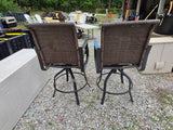 Bar Height All-Weather Wicker Swivel Chair Pair