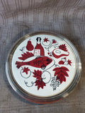 Round Ceramic Trivet with Silverplate Stand