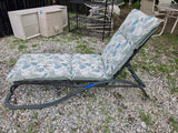 Green Aluminum Chaise Lounge W/Outdoor Cushion