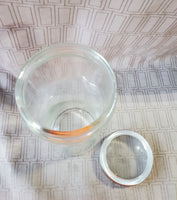 Clear Glass and Metal Kitchen Jar