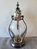 Silverplate and Glass Tilting Warming Coffee Carafe