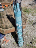 7' Robin's Egg Blue Striped Umbrella