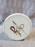 Signed Glazed Pottery Oil Lamp