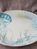Ceramic Jelly Fish and Coral Reef Serving Tray