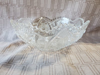 Cut Clear Glass Fruit Bowl
