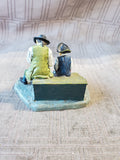 Lang & Wise 1997 Colonial Williamsburg Man and Boy Wittling Figurine
