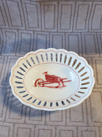 (A) Andrea by Sadek Colonial Williamsburg "Winter Homestead" Trinket Dish