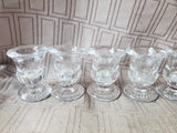 Lot of 12 Clear Glass Candle Holders