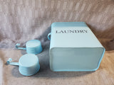 Blue Metal Laundry Powder Container with 2 Scoops