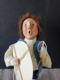 (B) Byers' Choice Carolers Colonial Williamsburg Signed "Boy with Kite" Figurine