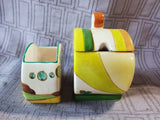 Museum of Modern Art Clarice Cliff Jam Pot and Sugar Bowl Set