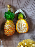 Lot of Hand Blown Orange Toned Glass Ornaments