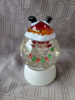 Santa Going Down the Chimney Glitter Globe WORKS