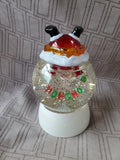 Santa Going Down the Chimney Glitter Globe WORKS