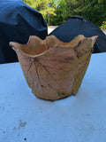 Signed Decorative Leaf Terracotta Planter (no liner)