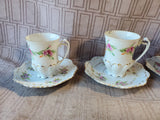 8 Piece MZ Austria Floral Teacup and Saucer Set