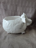 Apropos White Ceramic Cow Planter