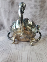 Vintage Silverplate Lotus Flower Candlestick Holder and Vase