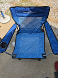 Blue Folding Arm Chair w/Carry Bag