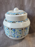 Ceramic White and Blue Rose Ginger Jar