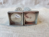 Pair of Small Metal Tapered Candle Holders