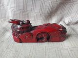 Asian Inspired Hand Carved Red Wood Dragon Figurine