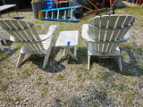 Two Crutchman Poly Adirondack Chairs + Folding Side Table
