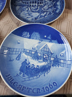 Lot of 4 Blue and White Ceramic Decorative Plates