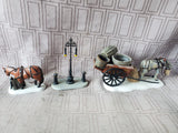 Department 56 Dickens' Village "Horses at the Lampguard" 3 Piece Figurine Set
