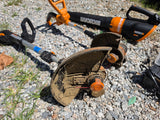 Worx 20v Lawn Care System, Blower, Two TString Trimmers/Edgers, Five Batteries and Charger