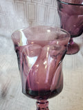 Set of 4 Amethyst Glass Water Goblets (2 SETS AVAILABLE PRICED INDIVIDUALLY AT $16 EACH)