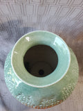 Green Crackle Glazed Ceramic Reticulated Vase