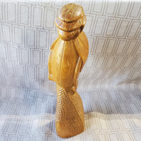 Asian Inspired Hand Carved Wood Woman Bust