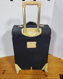 Nicole Miller New York Black and Cream Softside Rolling Suitcase