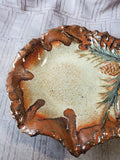 Signed Glazed Pottery Pinecone Trinket Dish
