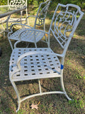 7-Piece Cast Aluminum Patio Dining Set w/Glass Top Table, Umbrella and Stand