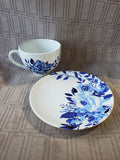Teleflora Gift Blue Floral Teacup and Saucer Set