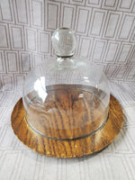 Wooden Cheese Tray with Glass Dome