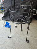 Trio of Black Wrought Iron Plant Stands