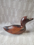(A) Carved Wood Duck Figurine